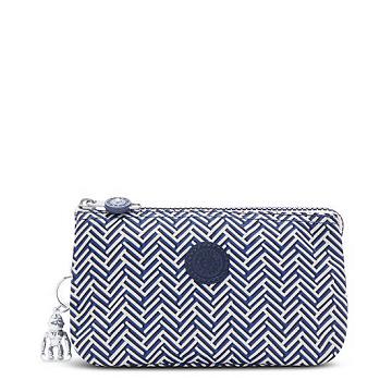 Kipling Creativity Large Printed Pouch Tassen Blauw Wit | BE 2093AH